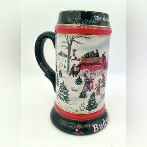 Vintage 1991 Budweiser Holiday Beer Stein The Season’s Best Collector’s Series